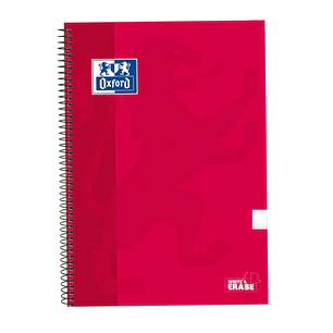 Oxford School Classic Cuaderno Espiral Tapa Extradura Write&Erase - Folio Pauta 2.5mm - 80 Hojas - Color Rojo