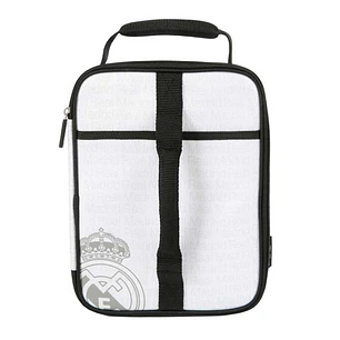 Safta Real Madrid Bolsa Isotermica Porta Alimentos - Expandible - Incluye Recipiente de 650ml - Cremallera - Asa de Mano - 20.7x26.7x10.8cm - Color Bl