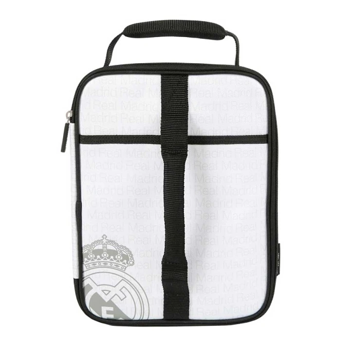 Safta Real Madrid Bolsa Isotermica Porta Alimentos - Expandible - Incluye Recipiente de 650ml - Cremallera - Asa de Mano - 20.7x26.7x10.8cm - Color Bl 1