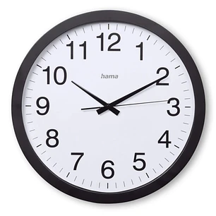 Hama Aruba Reloj de Pared Analogico - Silencioso - Funciona con 1 Pila AA - 40x5cm - Color Negro