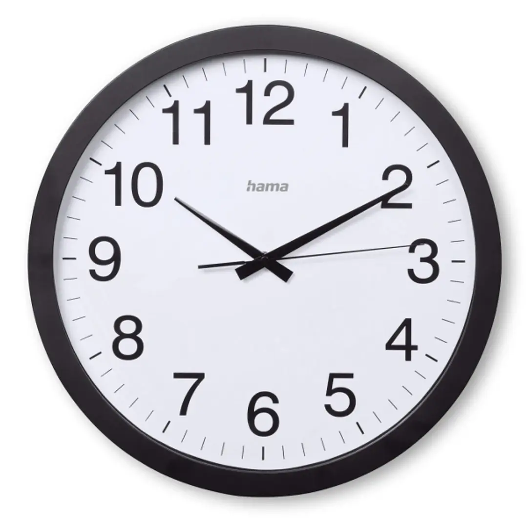 Hama Aruba Reloj de Pared Analogico - Silencioso - Funciona con 1 Pila AA - 40x5cm - Color Negro 1