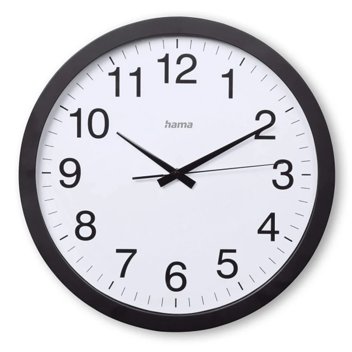 Hama Aruba Reloj de Pared Analogico - Silencioso - Funciona con 1 Pila AA - 40x5cm - Color Negro 1