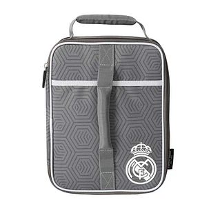 Safta Real Madrid Bolsa Isotermica Porta Alimentos - Expandible - Incluye Recipiente de 650ml - Cremallera - Asa de Mano - 20.7x26.7x10.8cm - Color Gr