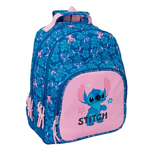 Safta Stitch Lio Mochila - Adaptable a Carro - Bolsillo Frontal - Portabotellas - Cremallera con Doble Tirador - Asa de Mano - Hombreras y Espalda Aco