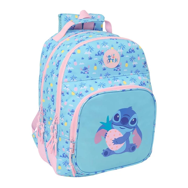 Safta Stitch Waves Mochila - Adaptable a Carro - Bolsillo Frontal - Portabotellas - Cremallera con Doble Tirador - Asa de Mano - Hombreras y Espalda A 1