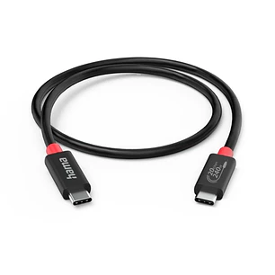 Hama Essential Cable USB-C Macho - Potencia Maxima 240W - Longitud 2m - Velocidad hasta 20Gbps - Blindaje Doble - Color Negro