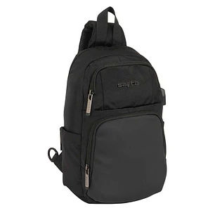 Safta Business Mini Mochila - Bolsillo Frontal - Cremalleras Bidireccionales - Bolsillo Lateral - Conector USB Integrado - Hombreras Ajustables - Homb