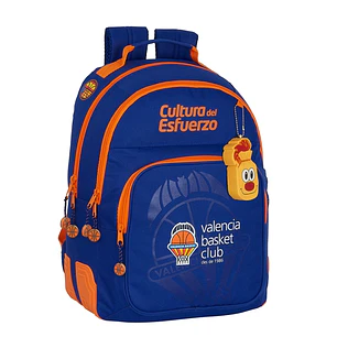 Safta Valencia Basket Mochila con 2 Compartimentos - Antirozaduras - Adaptable a Carro - Portabotellas - Tirador Doble - Hombreras Ergonomicas - 20L -
