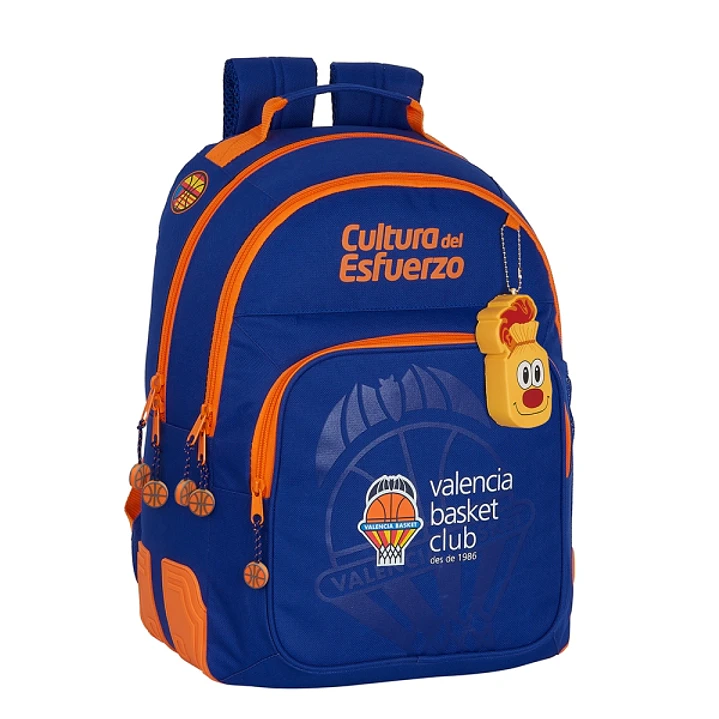 Safta Valencia Basket Mochila con 2 Compartimentos - Antirozaduras - Adaptable a Carro - Portabotellas - Tirador Doble - Hombreras Ergonomicas - 20L - 1