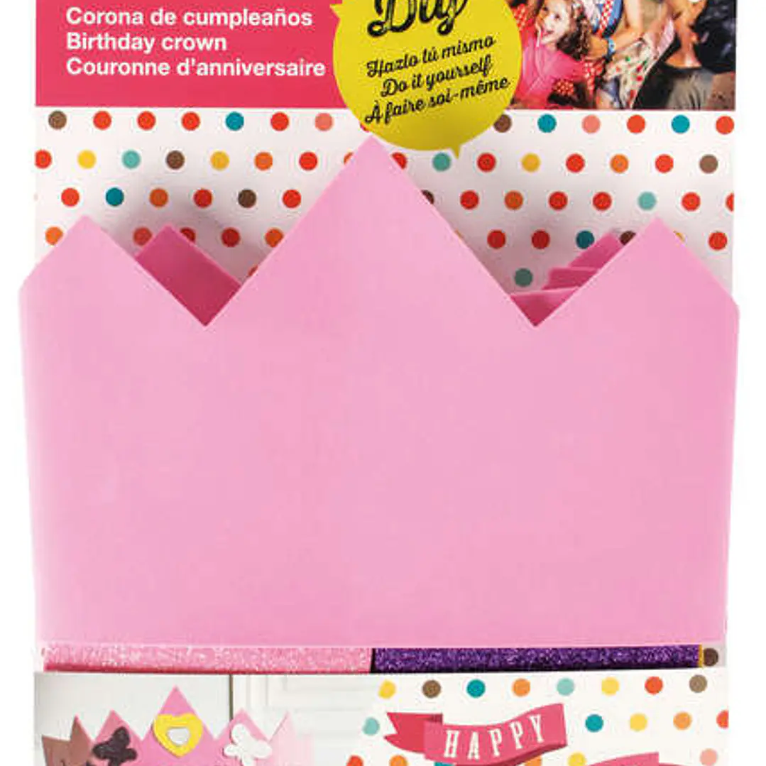 Apli Kids Corona de Cumpleaños de Goma EVA - Incluye Numeros Adhesivos del 0 al 9 y 24 Formas de Goma EVA Adhesiva con Purpurina - Ajustable y Reversi 1