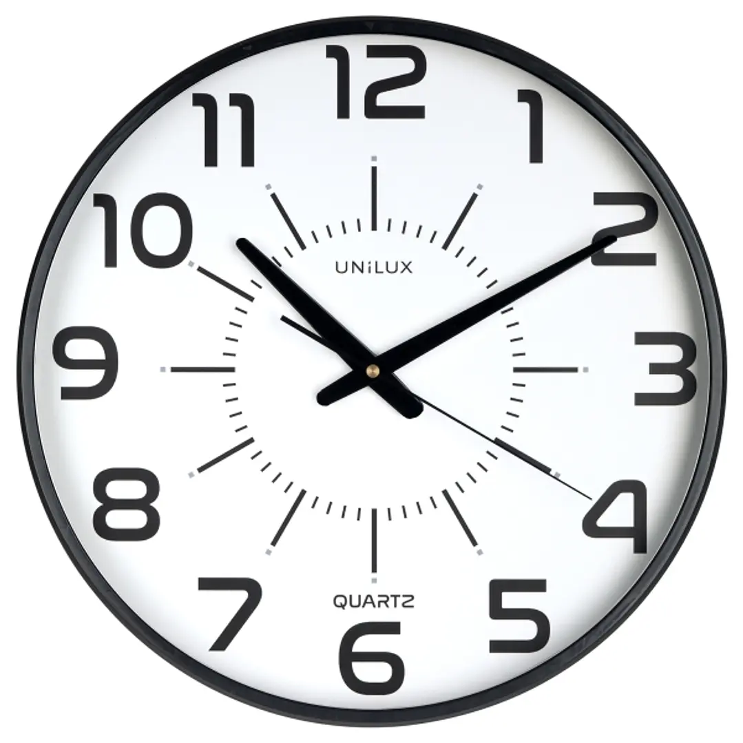 Unilux Unilux Maxi Pop Reloj de Pared - Pila Incluida - Numeros Grandes - Mecanismo Silencioso de Cuarzo - Color Negro 1