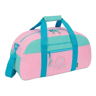 Safta Benetton Dolce Bolsa de Deporte - Bolsillo Frontal - Bandolera Ajustable - Cremallera Doble en Cierre - Tacos Protectores en Base - Fondo Extrai