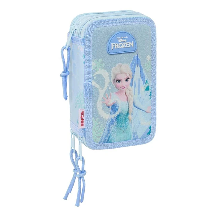 Safta Frozen Plumier de 3 Pisos - 37 Piezas - Goma - Lapiz - 2 Boligrafos - Sacapuntas - 2 Reglas - 16 Colores - 14 Rotuladores - 12.5x19.5x5.5cm - Co 1