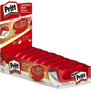 Pritt Compact Roller Adhesivo Removible 8.4mm x 10m - Aplicacion Limpia - Preciso y Reciclable