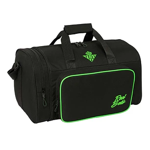 Safta Real Betis Balompie Bolsa de Deporte - Bandolera Ajustable - Bolsillo Frontal - Fondo Semirigido Extraible - Cremallera con Doble Tirador - Taco