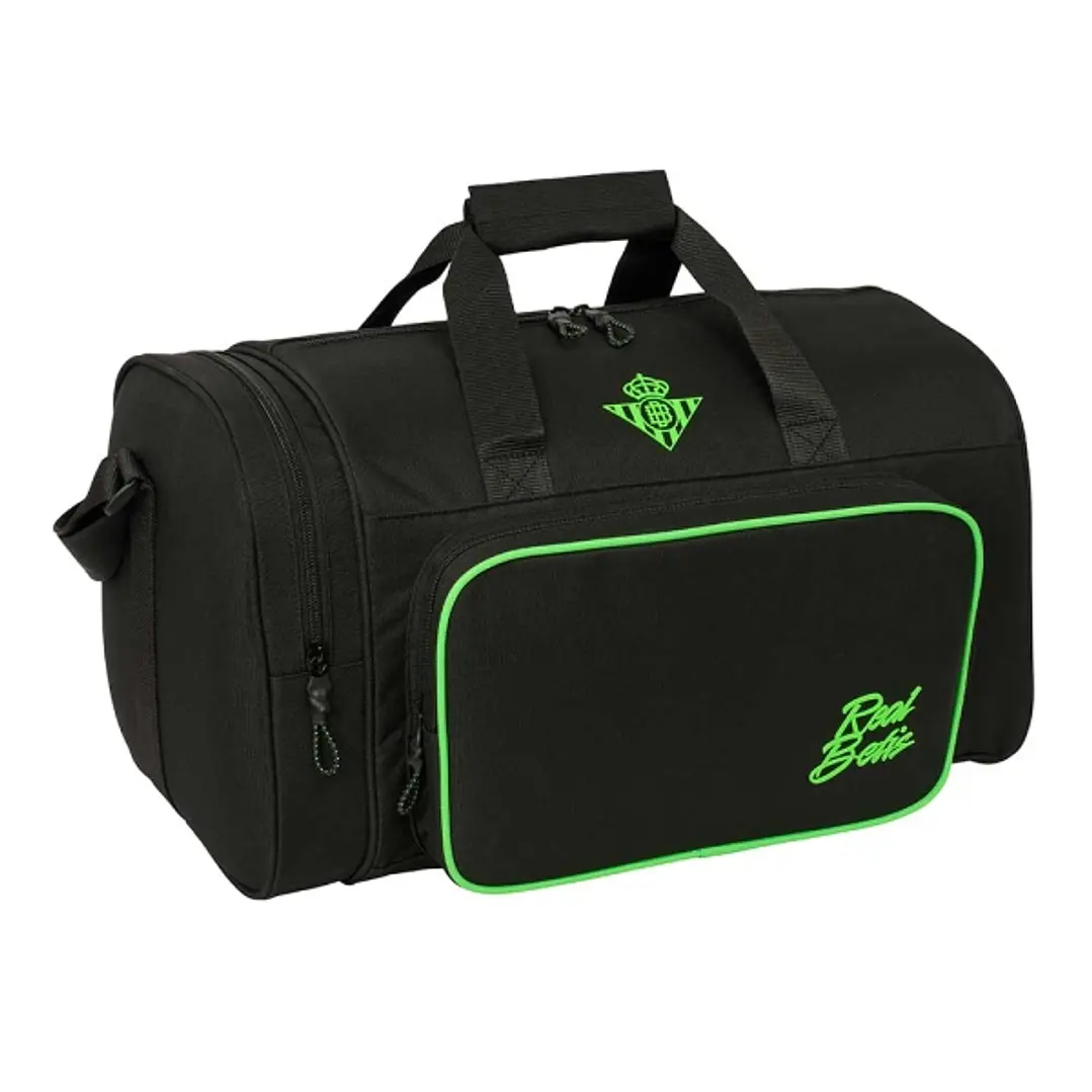 Safta Real Betis Balompie Bolsa de Deporte - Bandolera Ajustable - Bolsillo Frontal - Fondo Semirigido Extraible - Cremallera con Doble Tirador - Taco 1