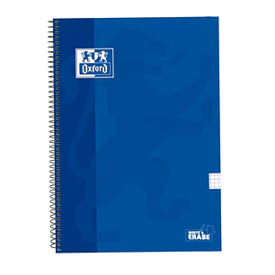Oxford School Classic Cuaderno Espiral Tapa Extradura Write&Erase - Folio 4x4 con Margen - 80 Hojas - Color Azul Marino