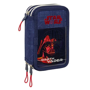 Safta Star Wars Plumier de 3 Pisos - 37 Piezas - Goma - Lapiz - 2 Boligrafos - Sacapuntas - 2 Reglas - 16 Colores - 14 Rotuladores - 12.5x19.5x5.5cm -