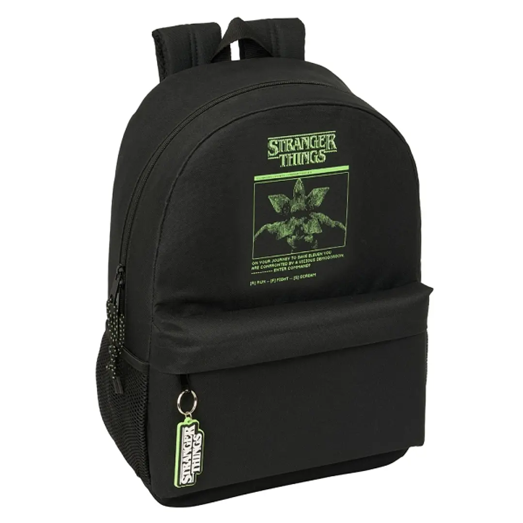Safta Stranger Things Mochila Adaptable a Carro - Bolsillos Laterales - Doble Tirador en Cremallera - Bolsillo Frontal - Hombreras Ergonomicas - 19L - 1