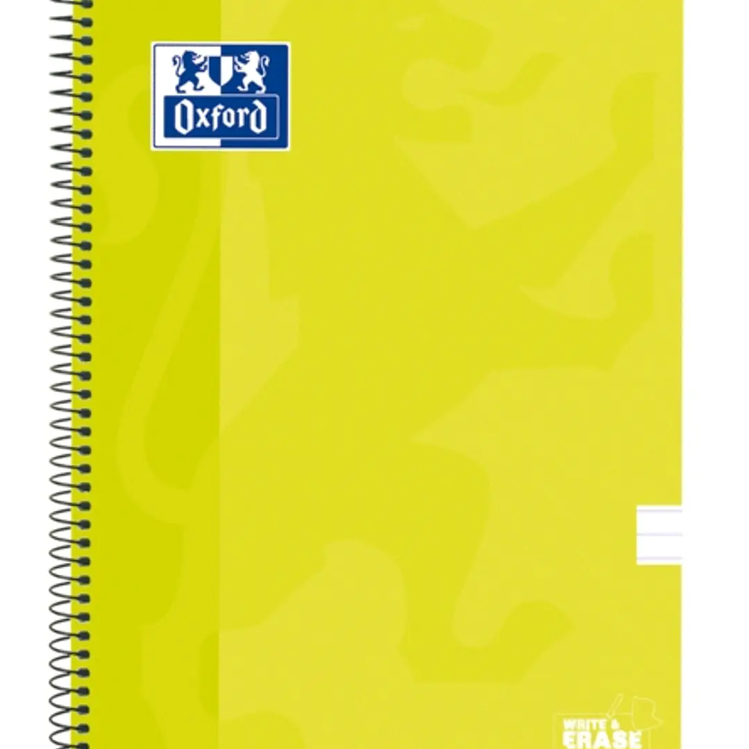 Oxford School Classic Cuaderno Espiral Tapa Extradura Write&Erase - Folio 1 Linea con Margen - 80 Hojas - Color Lima 1