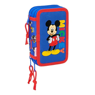 Safta Mickey Mouse Today Plumier de 3 Pisos - 37 Piezas - 1.3L - Goma - Lapiz - Boligrafos - Sacapuntas - Reglas - 16 Colores - 14 Rotuladores - 125x5