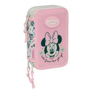 Safta Minnie Mouse Minty Plumier de 3 Pisos - 37 Piezas - 1.3L - Goma - Lapiz - Boligrafos - Sacapuntas - Reglas - 16 Colores - 14 Rotuladores - 125x5