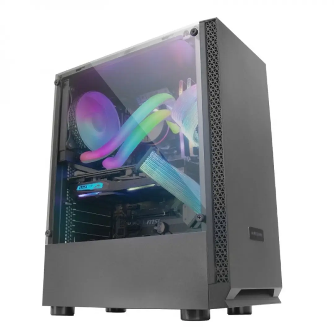 Mars Gaming MCN2 Caja PC Minimalista - Ventana Lateral - Excelente Refrigeracion - Soporte ATX/micro-ATX/mini-ITX - Compatible con Refrigeracion Liqui 1