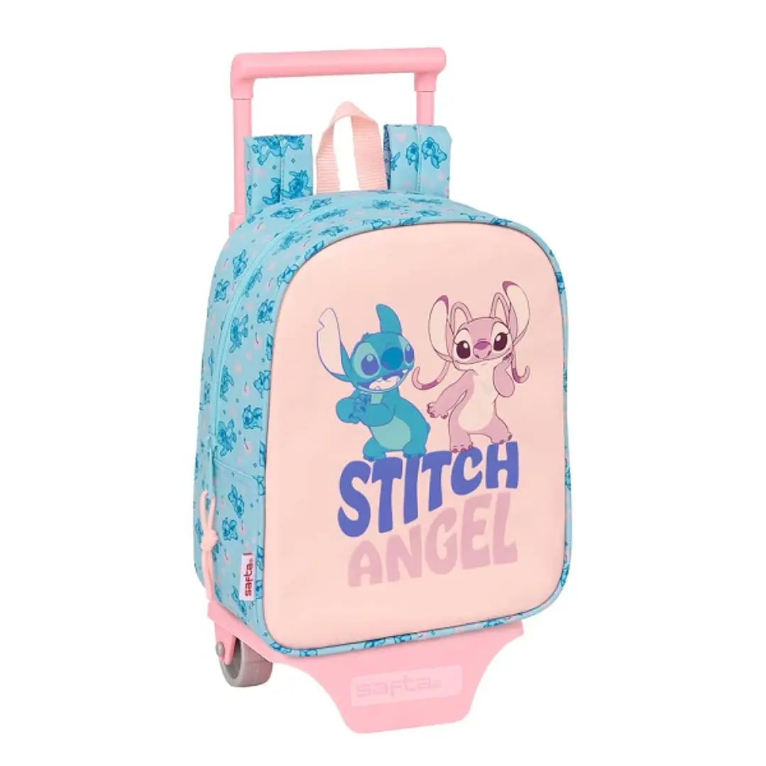 Safta Stitch Ohana Mochila con Carro - Tarjeta ID - Asa Superior - Mochila Extraible - Material Resistente - 6L - 220x100x270mm - Color Azul Claro 1
