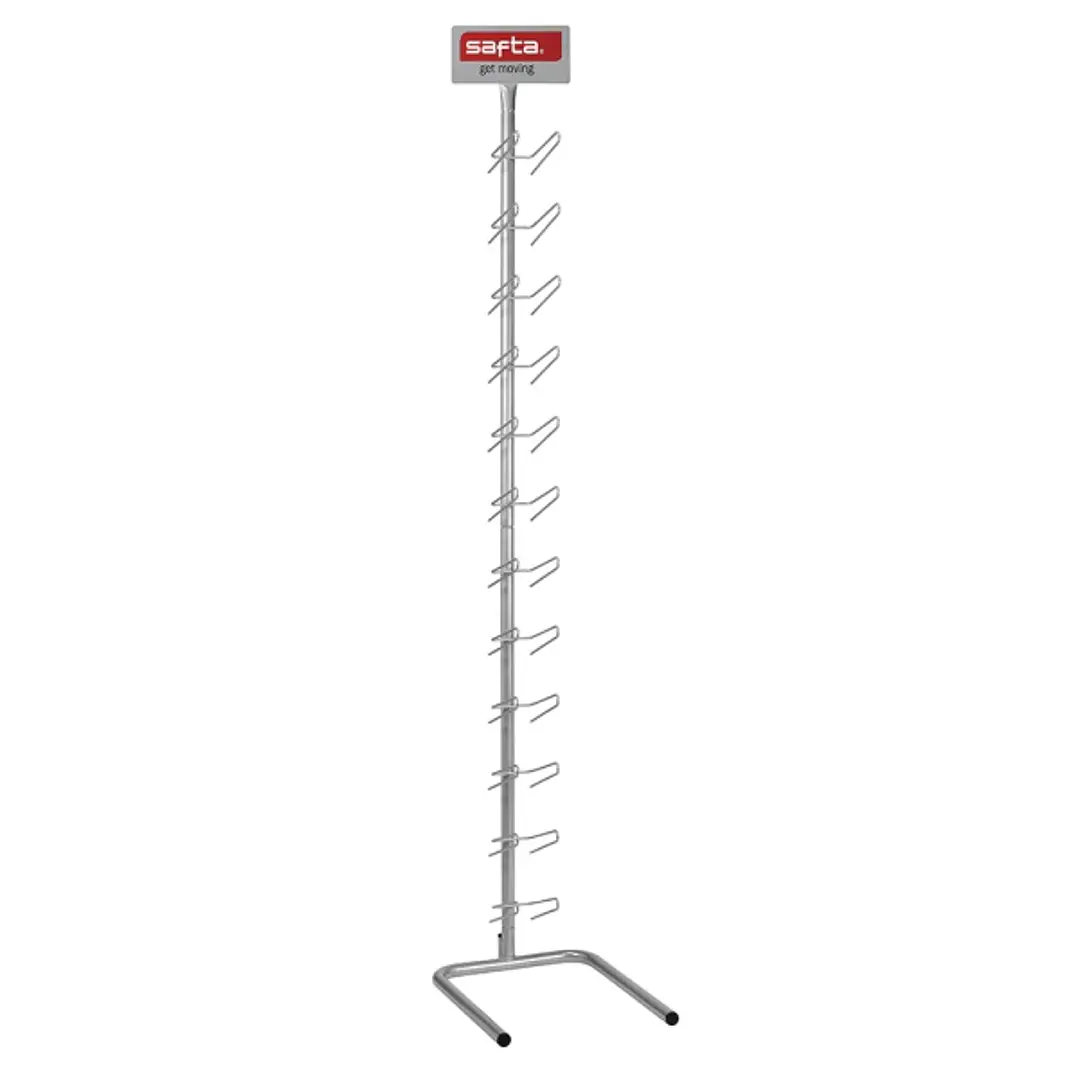 Safta Expositor de Carros Portamochilas Vacio - Estructura Metalica Resistente - Capacidad para 12 Mochilas - Color Acero 1