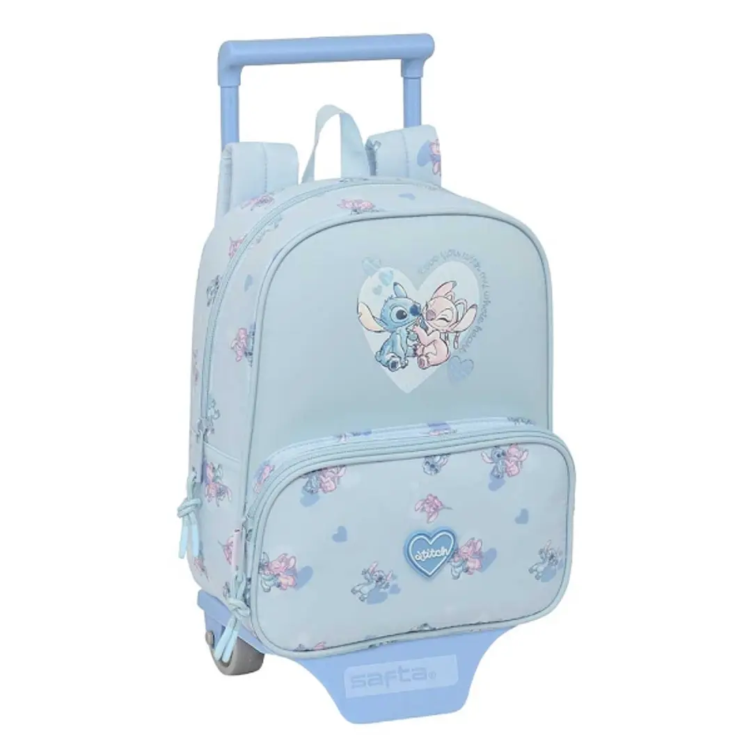 Safta Stitch Mochila con Carro - Tarjeta ID - Bolsillo Frontal - Mochila Extraible - Carro Resistente - Asa Superior Comoda - 6L - 220x100x270mm - Col 1