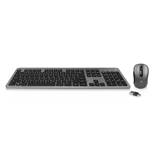 Ewent Pack Teclado + Raton Inalambrico para Oficina - Receptor USB-A 2.4Hz - 1600dpi - Disposicion Inglesa QWERTY US - Incluye Pilas AA/AAA - Teclas S