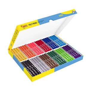 Jovi Felt Pens Pack Escolar 96 Rotuladores Jumbo - Punta Resistente - Capuchon Ventilado - Tinta de Gran Fijacion - Ideal para Escuelas Infantiles - C