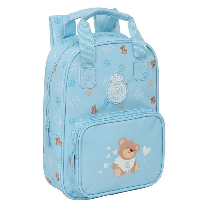 Safta Real Madrid Preescolar Mochila Infantil - Tarjeta de Identificacion Personal - Bolsillo Frontal - Hombreras Acolchadas - 20x28x8cm - Color Azul 1