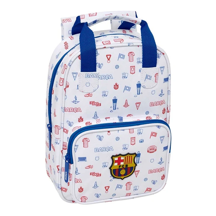 Safta F.C.Barcelona Preescolar Mochila Infantil - Tarjeta de Identificacion Personal - Bolsillo Frontal - Hombreras Acolchadas - 20x28x8cm - Color Bla 1