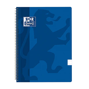 Oxford School Classic Cuaderno Espiral Tapa de Plastico Folio - Pauta 3.5 con Margen - 80 Hojas - Color Azul Marino