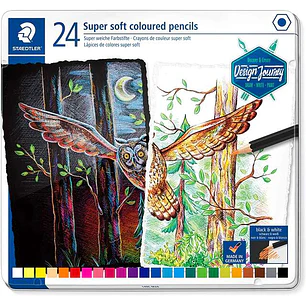 Staedtler Super Soft 149C Pack de 24 Lapices de Colores - Mina Extra Suave - Colores Surtidos