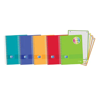 Oxford Live & Go A5+ Europeanbook - Tapa de Plastico - 120 Hojas - Colores Surtidos
