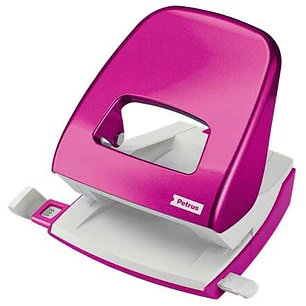 Petrus 62 WOW Taladro Perforador - Hasta 30 Hojas - Marcas de Formato - Punzones 5.5mm - Color Fucsia