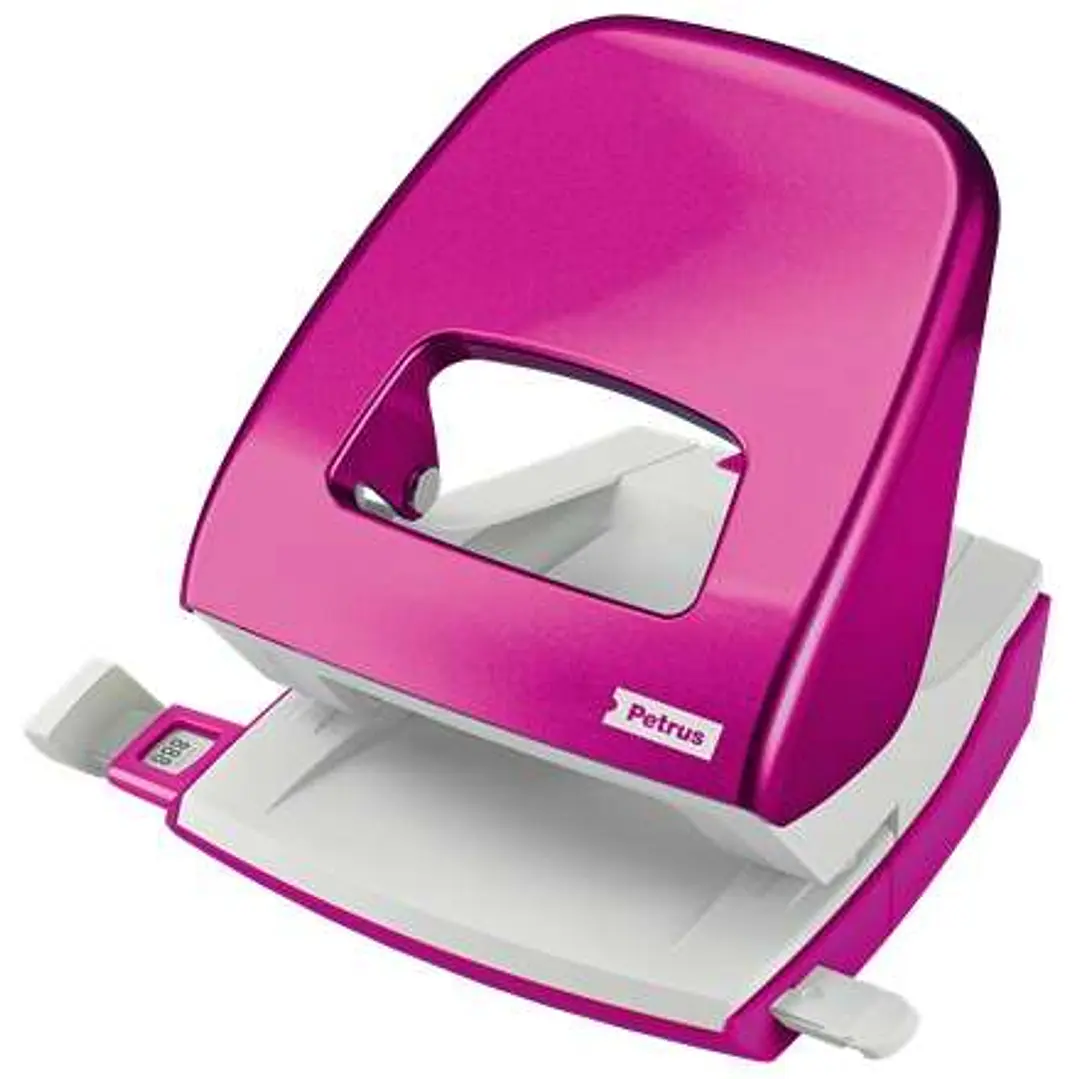 Petrus 62 WOW Taladro Perforador - Hasta 30 Hojas - Marcas de Formato - Punzones 5.5mm - Color Fucsia 1