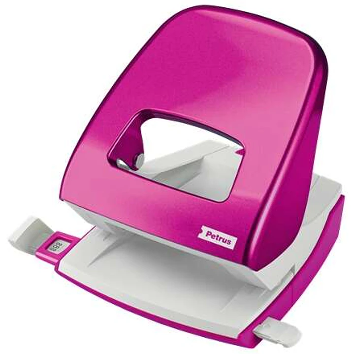 Petrus 62 WOW Taladro Perforador - Hasta 30 Hojas - Marcas de Formato - Punzones 5.5mm - Color Fucsia 1