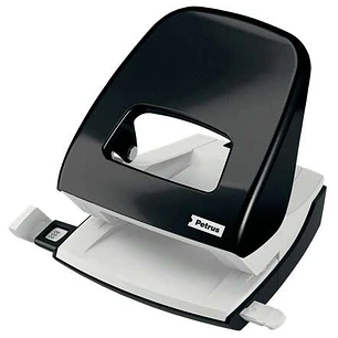 Petrus 62 WOW Taladro Perforador 2 Orificios - Hasta 30 Hojas - Facil Vaciado - Formato A4, A5, A6, Folio, US-Quart, 8 x 8 x 8 cm - Punzones 5.5mm - C