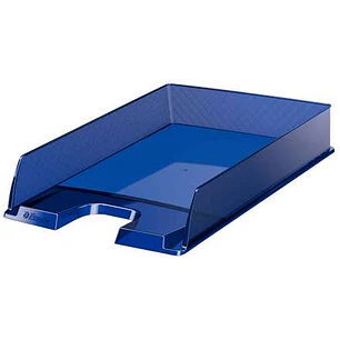 Esselte Europost Bandeja Portadocumentos - Plastico Transparente - Formato Vertical - A4 - Color Azul Marino Translucido