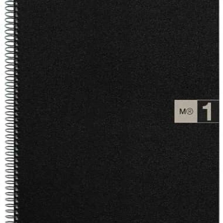 Miquel Rius Notebook1 Cuaderno de Espiral Formato A4 - 80 Hojas Microperforadas con 4 Taladros - Cuadricula 5x5 - Banda de las Hojas Gris - Cubiertas  1