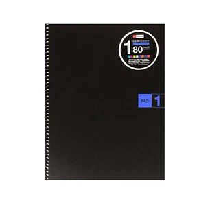 Miquel Rius Notebook1 Cuaderno de Espiral Formato A4 - 80 Hojas Microperforadas con 4 Taladros - Cuadricula 5x5 - Banda de las Hojas Azul - Cubiertas 
