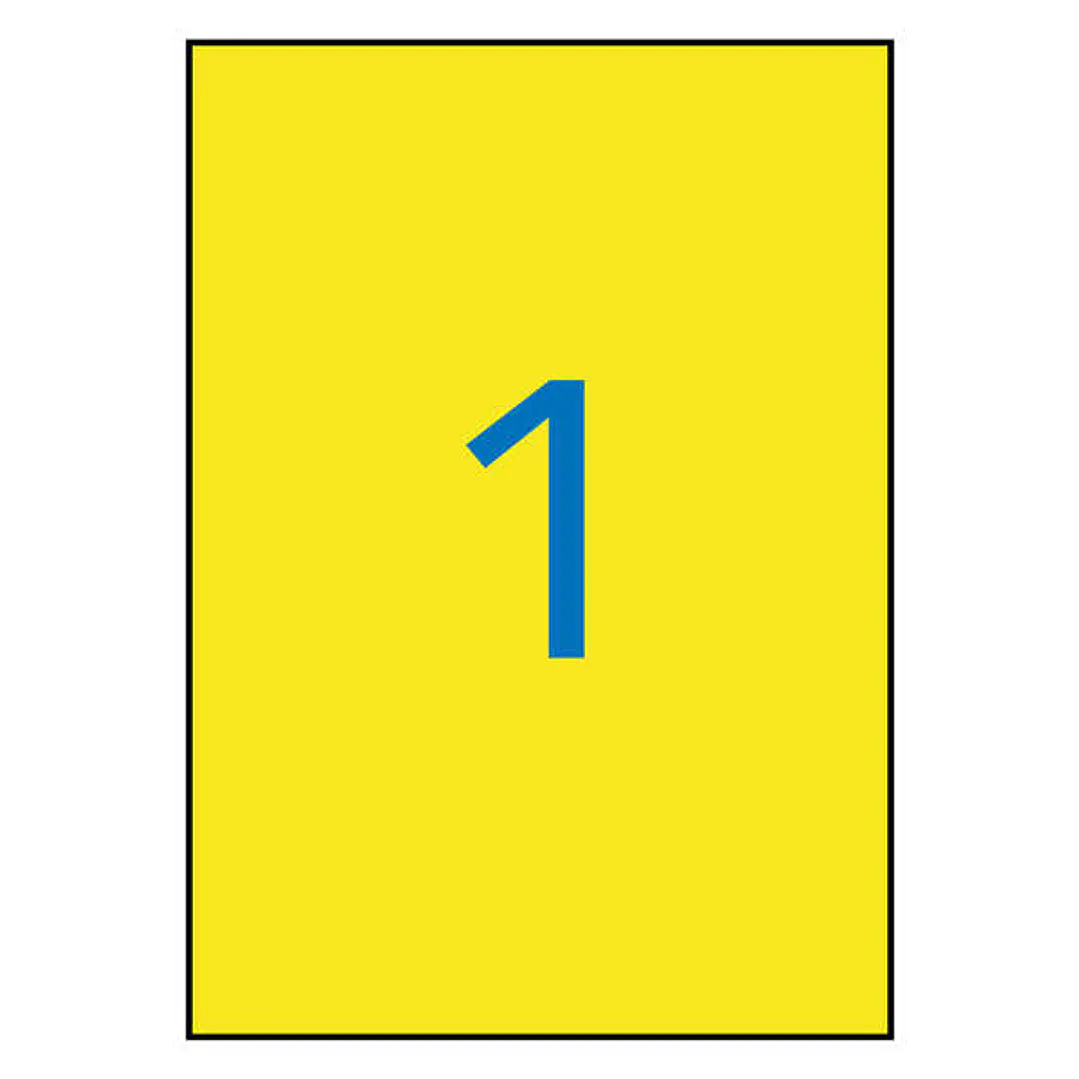 Apli Etiquetas Amarillas Resistentes Intemperie 210.0 x 297.0mm 20 Hojas 1