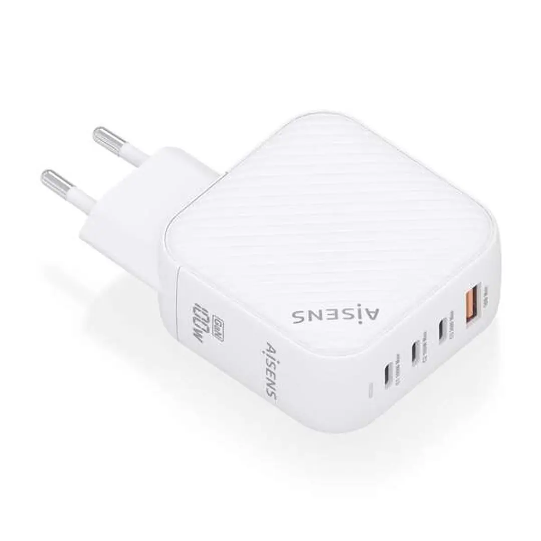 Aisens Cargador GAN 100W - 3xUSB-C PD3.0 QC4.0 - 1xUSB-A QC3.0 1