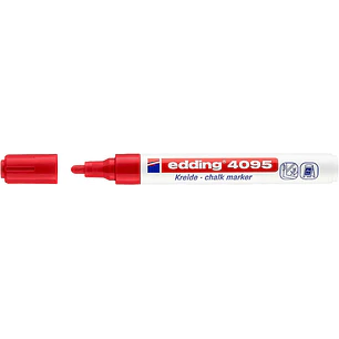 Edding 4095 Rotulador de Tiza Liquida - Punta Redonda - Trazo entre 2 y 3mm - Olor Neutro  - Color Rojo