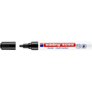 Edding 4095 Rotulador de Tiza Liquida - Punta Redonda - Trazo entre 2 y 3mm - Olor Neutro  - Color Negro