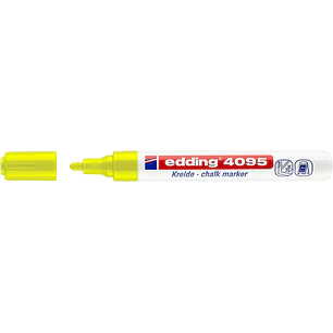 Edding 4095 Rotulador de Tiza Liquida - Punta Redonda - Trazo entre 2 y 3mm - Olor Neutro  - Color Amarillo Neon