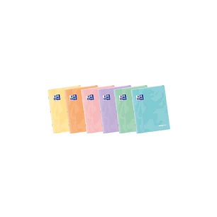 Oxford Easybook A5 Libreta Grapada - Tapa de Plastico Resistente - 48 Hojas con Margen - Diseño Pastel 4x4 - Ideal para Tomar Apuntes y Organizar tus 